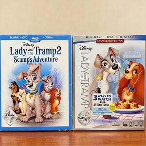 🎬 Disney Lady and the Tramp 1 & 2 – Brand New Sealed DVDs 🎬